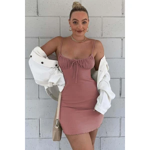 Pembe Askılı Mini Elbise MG1404