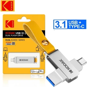 K243C 128Gb.Type-C ve Usb 3.1 Flash Bellek Type-C girişli Tüm telefonlara Ve İphone 15 Serisi Uygun Otg Çift Giriş Metal Sağlam Orjinal