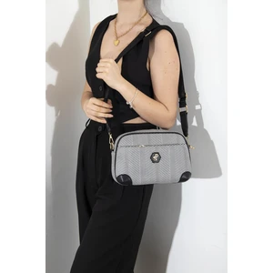 Silver Polo Kadın Çapraz Çanta Siyah Beyaz - Siyah NV1094