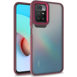 Xiaomi Redmi 10 2022 Kılıf Flora Sert Silikon Arkası Cam Şeffaf Kırmızı