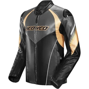 JK187 Black Gold Deri Motosiklet Montu