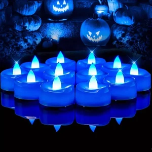 Kuzey Oyuncak Blue Led Light Candles 24 Adet Mavi Led Işıklı Mum Mavi Led Mum Mavi Işıklı Mum Romantik Dekor Mum