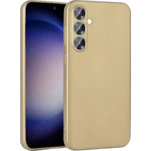 Samsung Galaxy S24 Kılıf Premier Kamera Korumalı Mat Silikon Gold