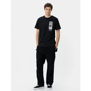 4SAM10020HK 999 Sıyah Erkek Pamuk Jersey Kısa Kollu T-Shirt