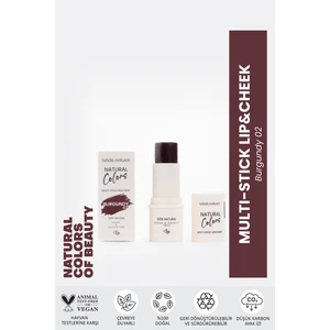 Bade Natural Lip & Cheek Burgundy 02 Çok Amaçlı Stick %100 Doğal
