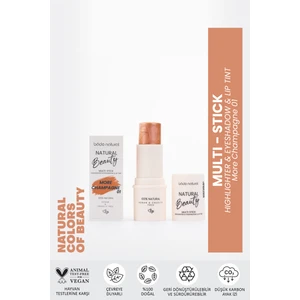 Bade Natural Highlighter & Far & Dudak Renklendirici Çok Amaçlı Stick More Champagne 01 %100 Doğal