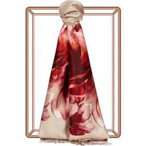 Ipekevi Uyanış Desenli Ipek Şal 07133-VIZON