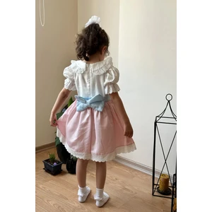 Yazlık Elbise Kısa Kollu Tüllü Tütü Astarlı Kız Çocuk Elbise Bebek Giyim Kız Bebek Elbise