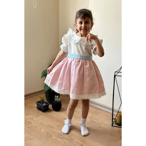 Yazlık Elbise Kısa Kollu Tüllü Tütü Astarlı Kız Çocuk Elbise Bebek Giyim Kız Bebek Elbise