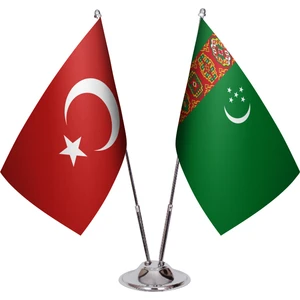 Asya Bayrak Türkmenistan Ikili Masa Bayrağı