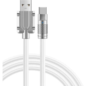 3A Type-C Bakır Döşemeli Sıvı Silikon USB Data Hızlı Şarj Kablosu - Katlanmaz Kırılmaz Dayanıklı Uzun Ömürlü 120 cm