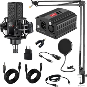 MX-2020 Set Phantom Power Condenser Stüdyo Mikrofon Kayıt Paketi
