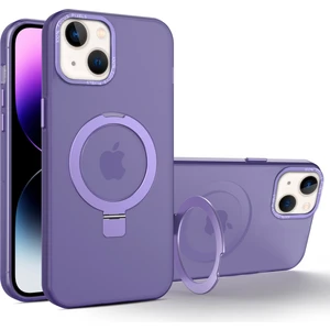 Forestl Digital Tpu+Pc Şok Geçirmez Kapak iPhone 14 Plus Için Kılıf Magsafe Yumuşak Kickstand Telefon Vaka-Mor ile Uyumlu (Yurt Dışından)