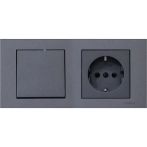 Grano Füme 2'li Set Anahtar ve Topraklı Priz Set