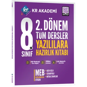 Kr Akademi Yayınları 8. Sınıf 2. Dönem Tüm Dersler Yazılılara Hazırlık Kitabı