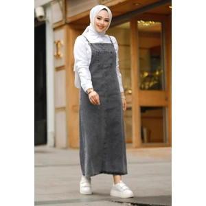 Neva Style Füme Tesettür Kot Salopet Elbise 19014FU