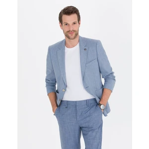 Pierre Cardin Erkek Açık Mavi Ex. Slim Fit Keten Karışımlı Ceket 50264614-VR003