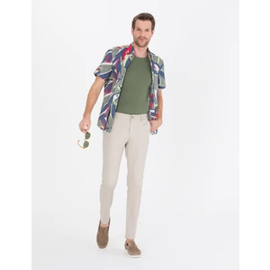 Pierre Cardin Erkek Haki Regular Fit Kısa Kollu Gömlek 50265021-VR027