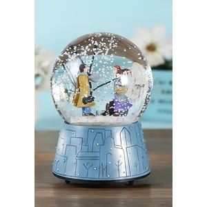 Mujgan Sokak Lambasının Altında Buluşan Oturan Aşıklar Işıklı Foto Model Kar Küresi B Mujgan