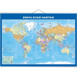 Dünya Siyasi ve Fiziki Haritası Çift Taraflı 50 x 70 cm