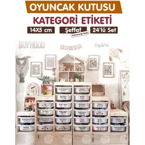 Tuğset Etiket Oyuncak Dolabı Kutusu Kategori Etiketi Türkçe, Organizer Etiketi  Şeffaf Düzenleme Organizer KAHVERENGI-T943