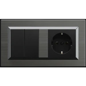 Quantum Manyetik Gri 2'li Set Komütatör ve Topraklı Priz Set