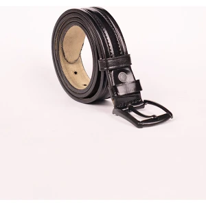 Manda Derisi Rugan Siyah Erkek Kemeri Deri 3 cm