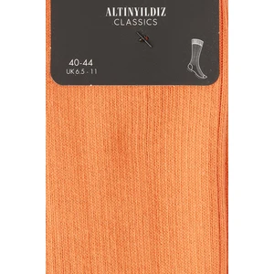 ALTINYILDIZ CLASSICS Erkek Turuncu Tekli Fitilli Çorap