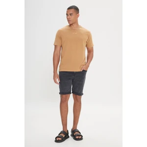 Altınyıldız Classics Erkek Açık Kahve Comfort Fit Rahat Kesim %100 Pamuk Bisiklet Yaka Tişört