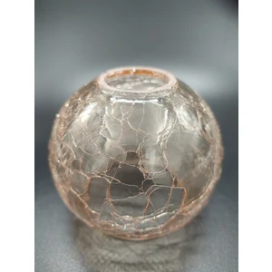 Kuğulu Avize Küçük  Avize Camı. Yuvarlak, Bal Renkli ,Çatlatılmış Desenli (E.14) (Çap: 10.00cm- Duy Yuvası: 3.00cm)