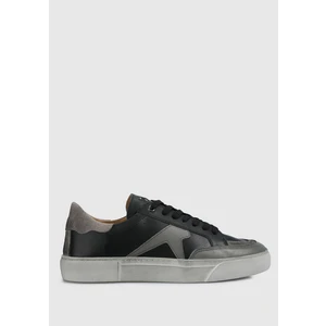 Siyah Deri Erkek Sneaker