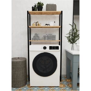 Elit Reyon Çamaşır Makinesi Üstü Düzenleyici Raf Banyo Dolabı Rafı Makina Üstü Dolap Raf Ceviz