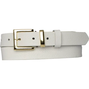 Goderi Deri, Gold Takım Tokalı 3 cm Süt Beyaz Kadın Kemeri; Elbise, Pantolon Kemeri=3cm-Kdn-47