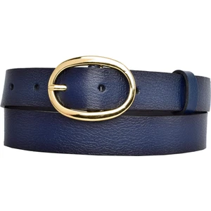 Goderi Deri, Gold Oval Tokalı 3 cm Lacivert Kadın Kemeri; Elbise, Pantolon Kemeri=3cm-Kdn-36
