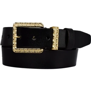 Goderi Deri, Siyah Nikel Tokalı 4 cm Siyah Kadın Kemeri; Kot, Spor Kemer