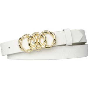 Goderi   Deri, Gold Örgü Tokalı 3 cm Süt Beyaz Kadın Kemeri; Elbise, Pantolon Kemeri=3cm-Kdn-45