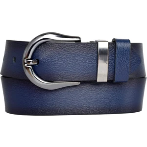 Goderi Deri, Siyah Nikel Takım Tokalı 4 cm Lacivert Kadın Kemeri; Kot, Spor Kemer