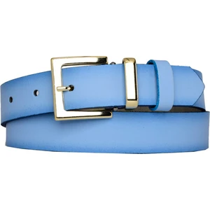 Goderi Deri, Gold Takım Tokalı 3 cm Turkuaz Kadın Kemeri; Elbise, Pantolon Kemeri