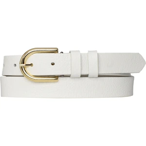 Goderi Deri Gold Tokalı Süt Beyaz Ince Kadın Kemeri, 3cm=3cm-Kdn-22