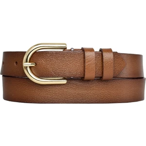 Goderi Deri, Gold Tokalı 3 cm Kahverengi Kadın Kemeri; Elbise, Pantolon Kemeri=3cm-Kdn-22