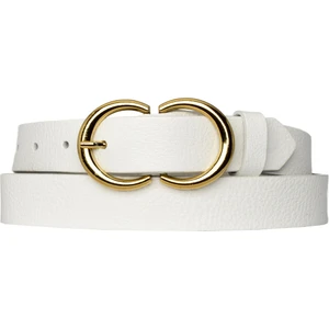 Goderi Deri Gold C? Tokalı Süt Beyaz Ince Kadın Kemeri, 3cm=3cm-Kdn-37