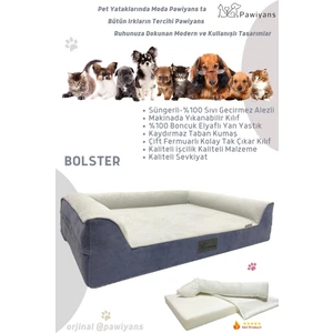 Bolster Üst Kalite Köpek Yatağı 6,5 ve 10 cm Süngerli Kılıflı  Sıvı Geçirmez Alezli 2 Fermuarlı