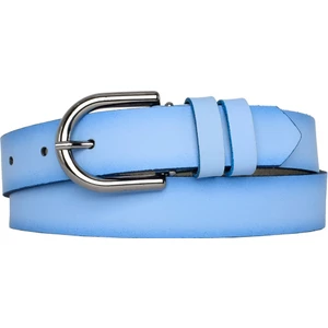 Goderi Deri, Nikel Tokalı 3 cm Turkuaz Kadın Kemeri; Elbise, Pantolon Kemeri=3cm-Kdn-21