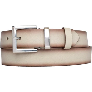 Goderi Deri, Gümüş Takım Tokalı 3 cm Vizon Kadın Kemeri; Elbise, Pantolon Kemeri