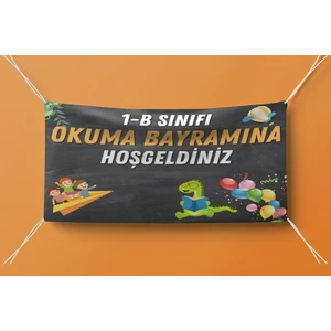 Sınıfa Özel Okuma Bayramı Hatırası Okuma Bayramına Hoş Geldiniz Yazılı Arka Fon Branda Afiş