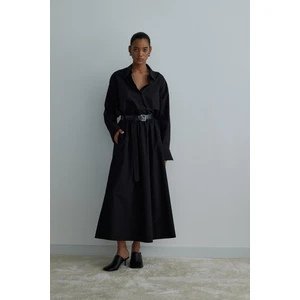Siyah Day Poplin Kloş Etek