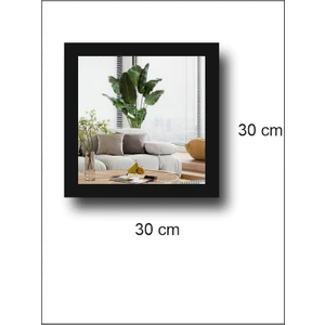 Harz Dekor Tekli Kare Mdf Duvar Aynası 30X30