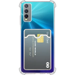 Case World Caseworld Vivo Y11S Kapak Kamera Korumalı Kartlıklı Darbe Emici Özellikli Şeffaf Silikon Kılıf