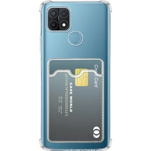 Case World Caseworld Oppo A15S Kapak Kamera Korumalı Kartlıklı Darbe Emici Özellikli Şeffaf Silikon Kılıf