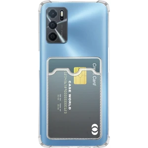 Case World Caseworld Oppo A16 Kapak Kamera Korumalı Kartlıklı Darbe Emici Özellikli Şeffaf Silikon Kılıf